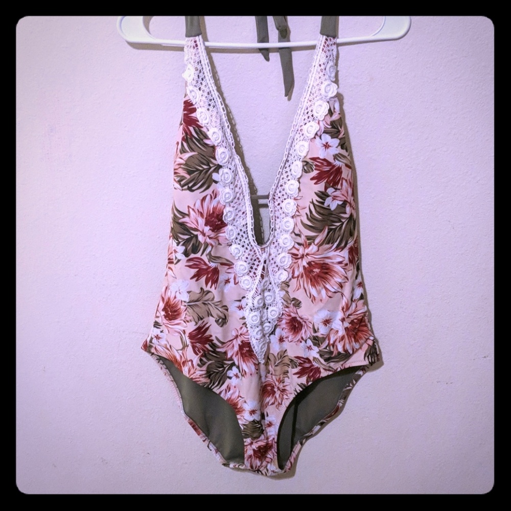 Lace Cut Out Swimsuit
